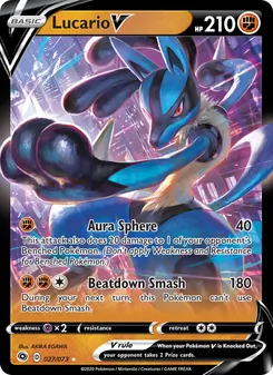 Lucario V — Champion's Path #27, 2020. Illustrated by AKIRA EGAWA.