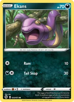Ekans — Champion's Path #33, 2020. Illustrated by Uta.