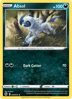 Absol — Champion's Path #38, 2020. Illustrated by kodama.