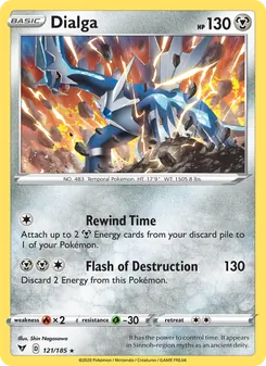 Dialga — Vivid Voltage #121, 2020. Illustrated by Shin Nagasawa.