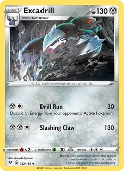 Excadrill — Vivid Voltage #122, 2020. Illustrated by Anesaki Dynamic.