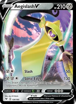 Aegislash V — Vivid Voltage #126, 2020. Illustrated by aky CG Works.