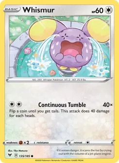 Whismur — Vivid Voltage #135, 2020. Illustrated by Tika Matsuno.