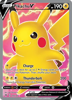 Pikachu V — Vivid Voltage #170, 2020. Illustrated by Saki Hayashiro.