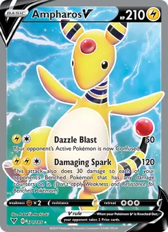 Ampharos V — Vivid Voltage #171, 2020. Illustrated by PLANETA Mochizuki.