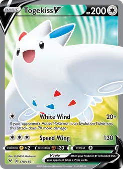 Togekiss V — Vivid Voltage #178, 2020. Illustrated by PLANETA Mochizuki.