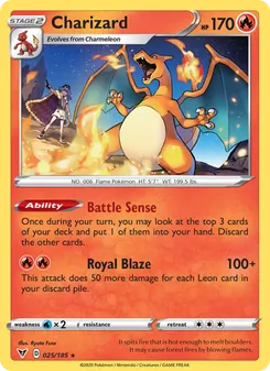 Charizard — Vivid Voltage #25, 2020. Illustrated by Ryuta Fuse.