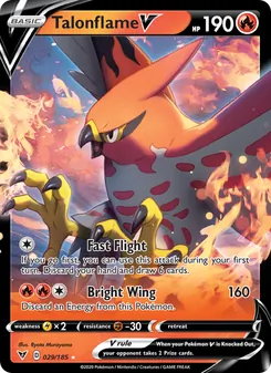 Talonflame V — Vivid Voltage #29, 2020. Illustrated by Ryota Murayama.