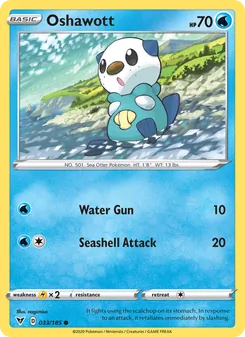 Oshawott — Vivid Voltage #33, 2020. Illustrated by nagimiso.