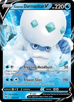 Galarian Darmanitan V — Vivid Voltage #36, 2020. Illustrated by 5ban Graphics.