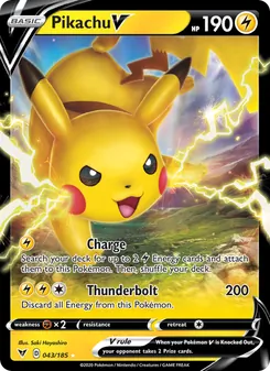 Pikachu V — Vivid Voltage #43, 2020. Illustrated by Saki Hayashiro.