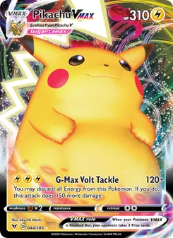 Pikachu VMAX — Vivid Voltage #44, 2020. Illustrated by aky CG Works.