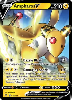 Ampharos V — Vivid Voltage #49, 2020. Illustrated by Ryuta Fuse.