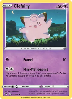 Clefairy — Vivid Voltage #63, 2020. Illustrated by HYOGONOSUKE.
