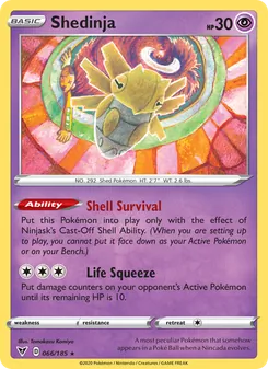 Shedinja — Vivid Voltage #66, 2020. Illustrated by Tomokazu Komiya.