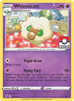 Whimsicott — Vivid Voltage #76, 2020. Illustrated by Naoyo Kimura.