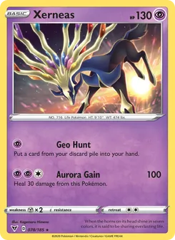 Xerneas — Vivid Voltage #78, 2020. Illustrated by Kagemaru Himeno.