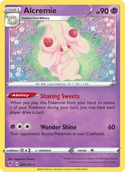Alcremie — Vivid Voltage #81, 2020. Illustrated by Kagemaru Himeno.