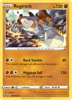 Regirock — Vivid Voltage #89, 2020. Illustrated by nagimiso.