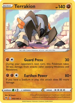 Terrakion — Vivid Voltage #92, 2020. Illustrated by NC Empire.