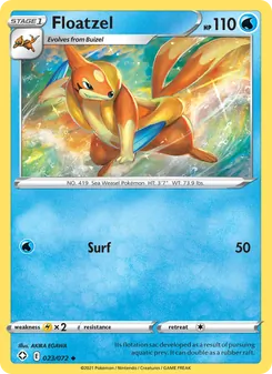 Floatzel — Shining Fates #23, 2021. Illustrated by AKIRA EGAWA.