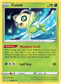 Celebi — Shining Fates #3, 2021. Illustrated by Yuu Nishida.