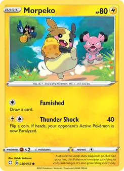 Morpeko — Shining Fates #36, 2021. Illustrated by Hideki Ishikawa.