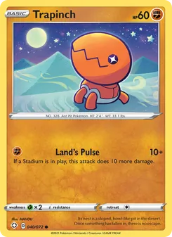 Trapinch — Shining Fates #40, 2021. Illustrated by MAHOU.