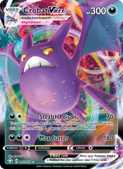 Crobat VMAX — Shining Fates #45, 2021. Illustrated by PLANETA Tsuji.