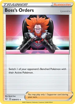 Boss's Orders (Lysandre) — Shining Fates #58, 2021. Illustrated by Ryuta Fuse.