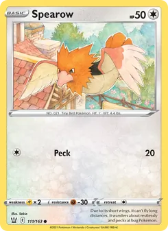 Spearow — Battle Styles #111, 2021. Illustrated by Sekio.
