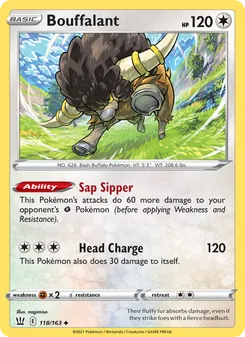 Bouffalant — Battle Styles #118, 2021. Illustrated by nagimiso.