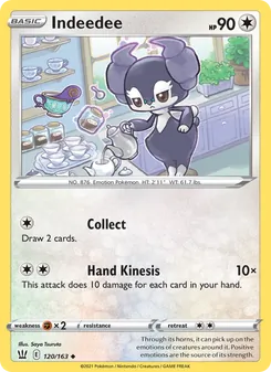 Indeedee — Battle Styles #120, 2021. Illustrated by Saya Tsuruta.
