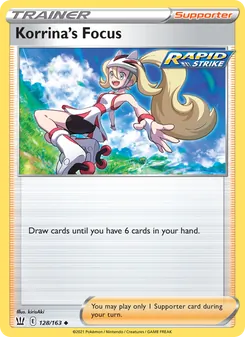 Korrina's Focus — Battle Styles #128, 2021. Illustrated by kirisAki.