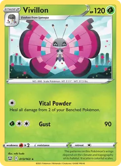 Vivillon — Battle Styles #13, 2021. Illustrated by miki kudo.
