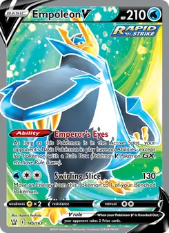 Empoleon V — Battle Styles #145, 2021. Illustrated by Ayaka Yoshida.