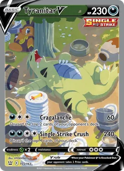 Tyranitar V — Battle Styles #155, 2021. Illustrated by HYOGONOSUKE.