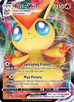 Victini VMAX — Battle Styles #22, 2021. Illustrated by PLANETA Mochizuki.