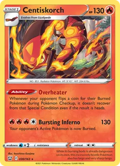Centiskorch — Battle Styles #30, 2021. Illustrated by Souichirou Gunjima.