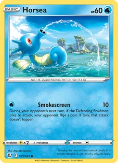 Horsea — Battle Styles #31, 2021. Illustrated by Anesaki Dynamic.