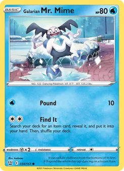 Galarian Mr. Mime — Battle Styles #34, 2021. Illustrated by kodama.