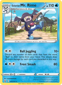 Galarian Mr. Rime — Battle Styles #35, 2021. Illustrated by HYOGONOSUKE.
