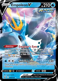 Empoleon V — Battle Styles #40, 2021. Illustrated by Ayaka Yoshida.