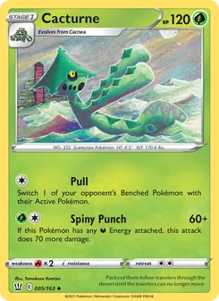Cacturne — Battle Styles #5, 2021. Illustrated by Tomokazu Komiya.