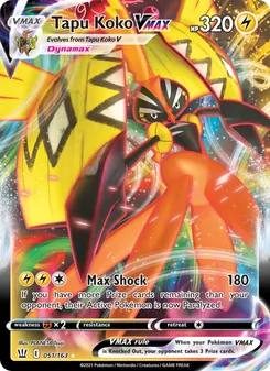 Tapu Koko VMAX — Battle Styles #51, 2021. Illustrated by PLANETA Tsuji.