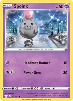 Spoink — Battle Styles #55, 2021. Illustrated by kawayoo.