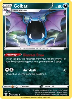 Golbat — Battle Styles #90, 2021. Illustrated by sui.