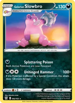 Galarian Slowbro — Battle Styles #92, 2021. Illustrated by Mitsuhiro Arita.