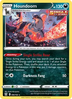 Houndoom — Battle Styles #96, 2021. Illustrated by Ryota Murayama.
