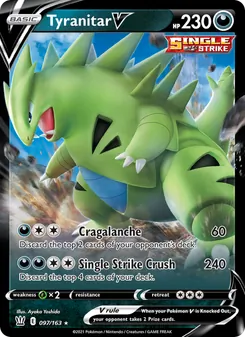Tyranitar V — Battle Styles #97, 2021. Illustrated by Ayaka Yoshida.